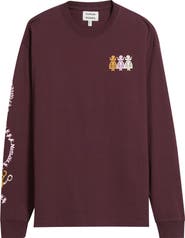 Damson Madder Paper Cut Gals Long Sleeve Organic Cotton Graphic T-Shirt