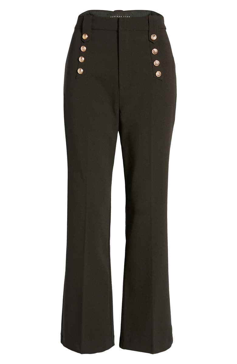 Endless Rose Semi Flare Button Pants, Alternate, color, 