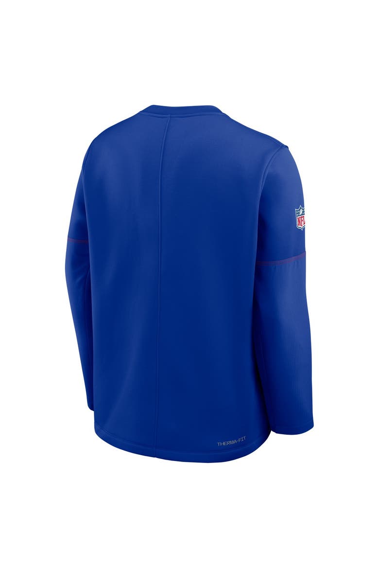 Men's Nike Royal Buffalo Bills Sideline Coaches Team Present Midweight Therma-FIT Sweatshirt, Alternate, color, Royal