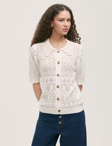 Marlowe Short Sleeve Crochet Cardigan