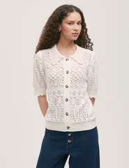 Finery London Marlowe Short Sleeve Crochet Cardigan