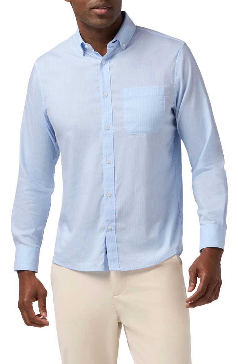 Mizzen+Main Kennedy Trim Fit Button-Down Shirt, Main, color, Cloud Blue Chalk Stripe