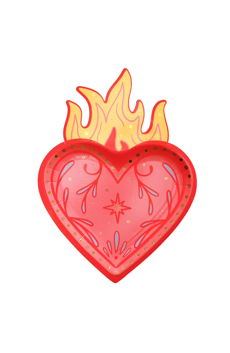 Jollity & Co. Queens Flaming Hearts Dessert Plates, Main, color, Assorted Pre-Pack