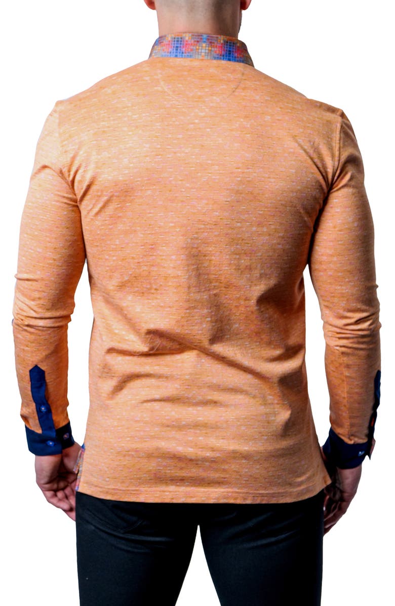 Maceoo Newton Sand Brown Long Sleeve Polo, Alternate, color, 