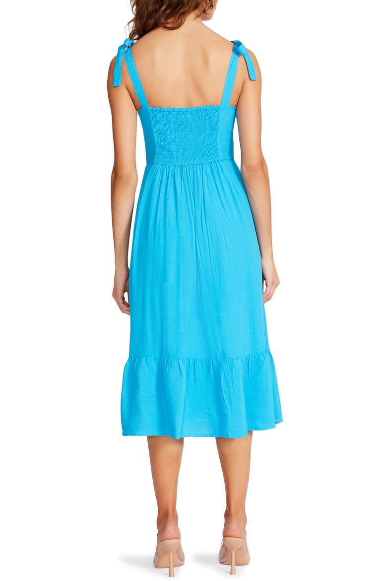 Sophia Rose Tie Strap Midi Sundress, Alternate, color, ARUBA BLUE