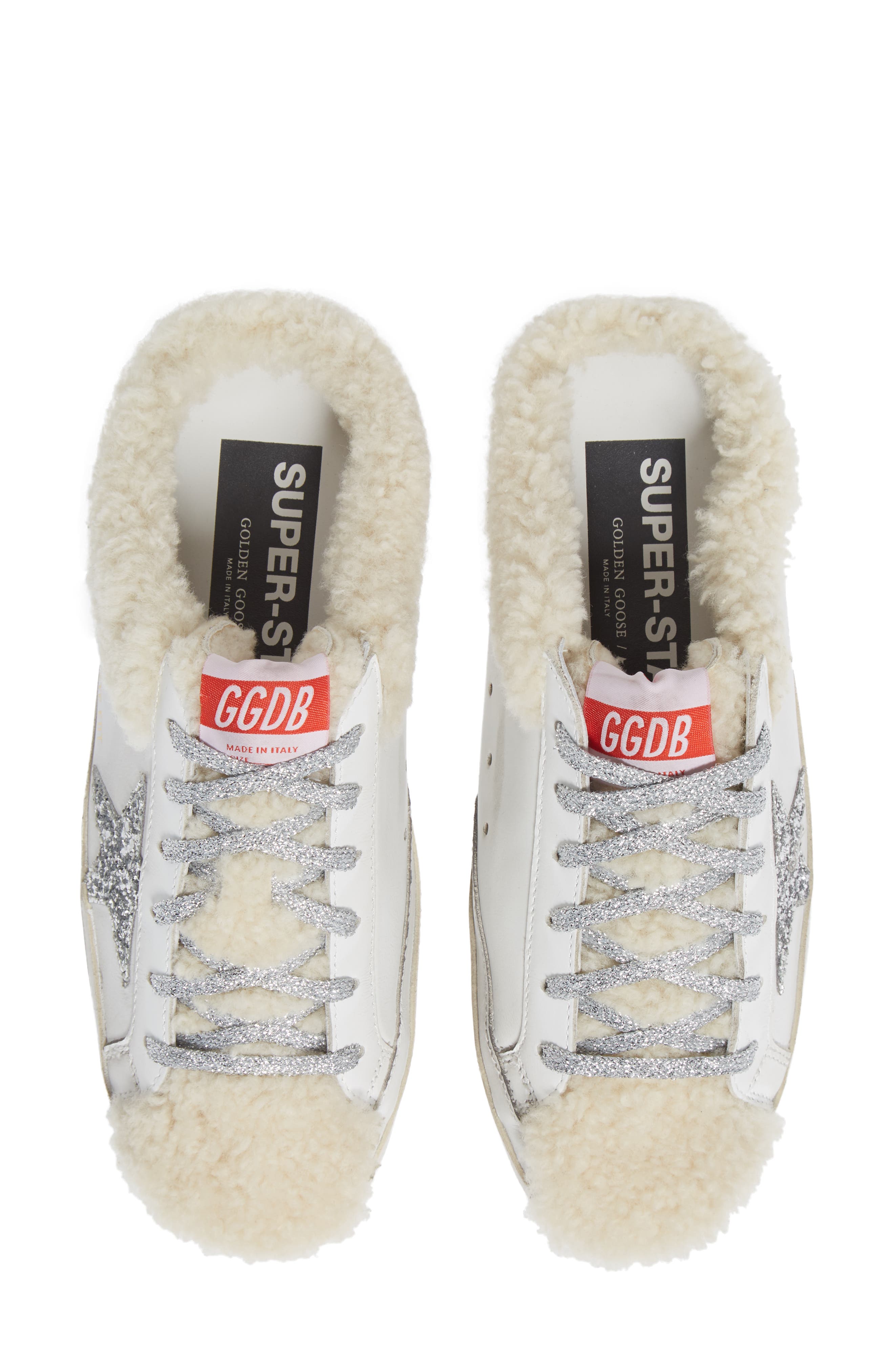 Golden Goose Super-Star Sabot Genuine Shearling Sneaker, Alternate, color, 