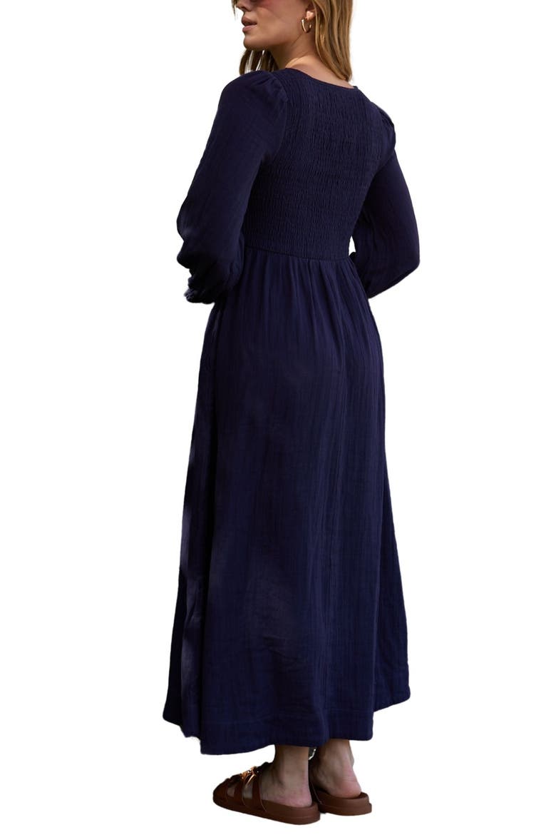 Pippa Shirred Bodice Maxi Dress, Alternate, color, Navy