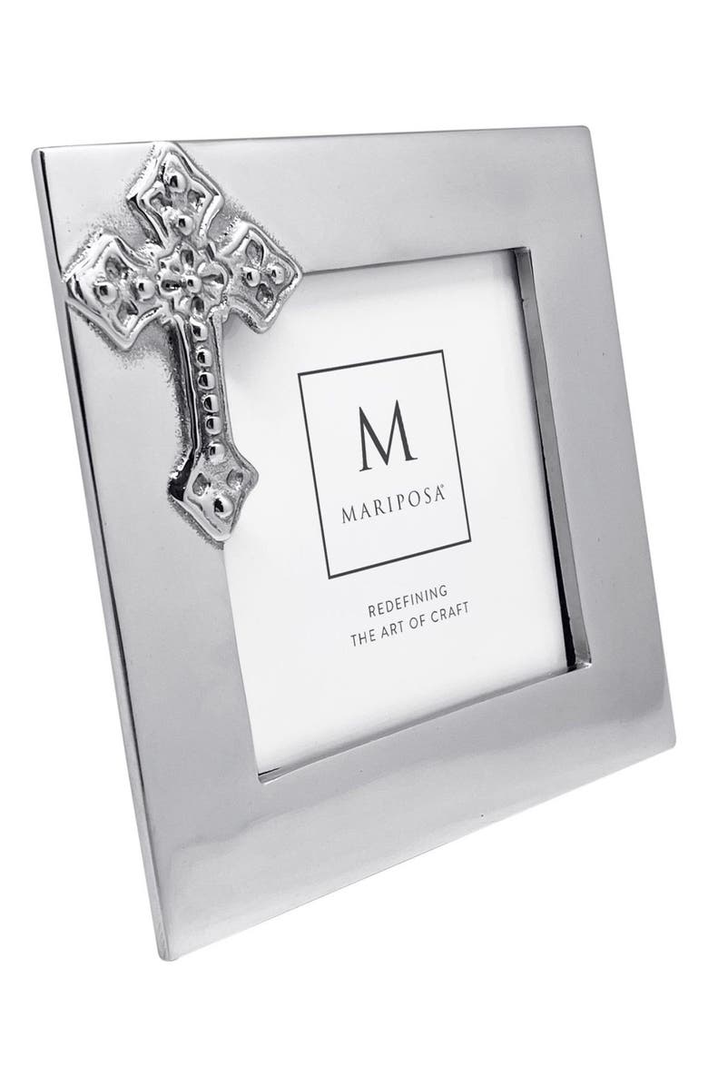 Mariposa Cross 4 x 4-Inch Picture Frame, Alternate, color, Silver