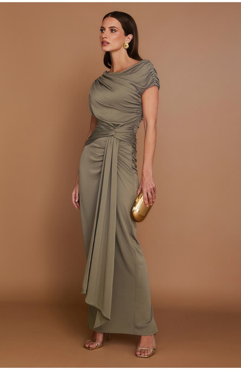 Six Stories Knot Detail Maxi Dress, Alternate, color, Green