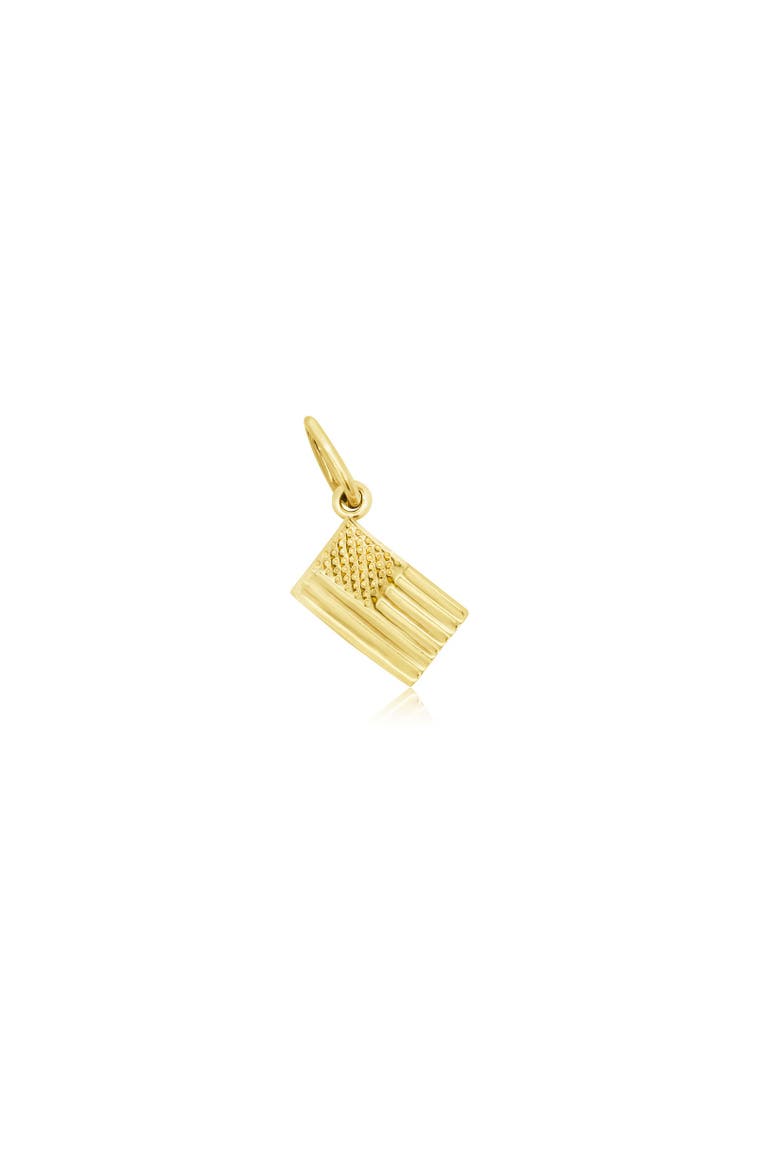 Mini Gold USA Flag Charm, Main, color, Yellow Gold