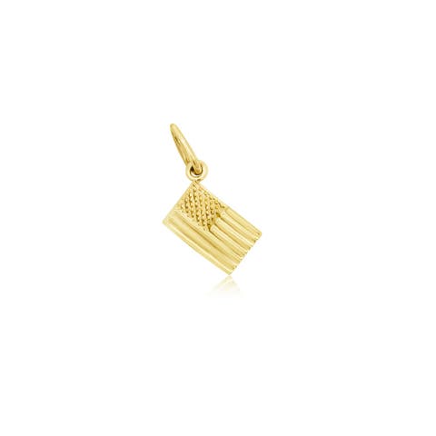 Mini Gold USA Flag Charm