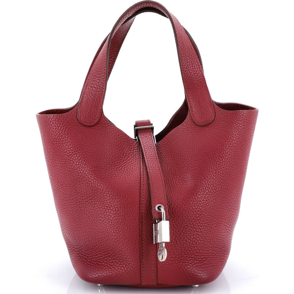 Pre-owned Hermes Hermes Picotin Lock Bag Clemence Pm In Red