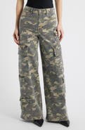 HIDDEN JEANS Camo Wide Leg Cargo Pants