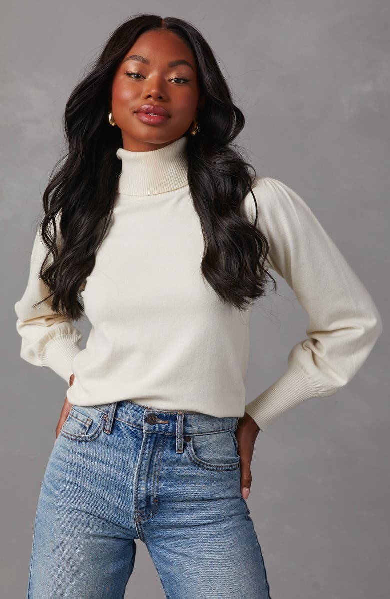 VICI Collection Raisman Blouson Sleeve Turtleneck Sweater, Alternate, color, 