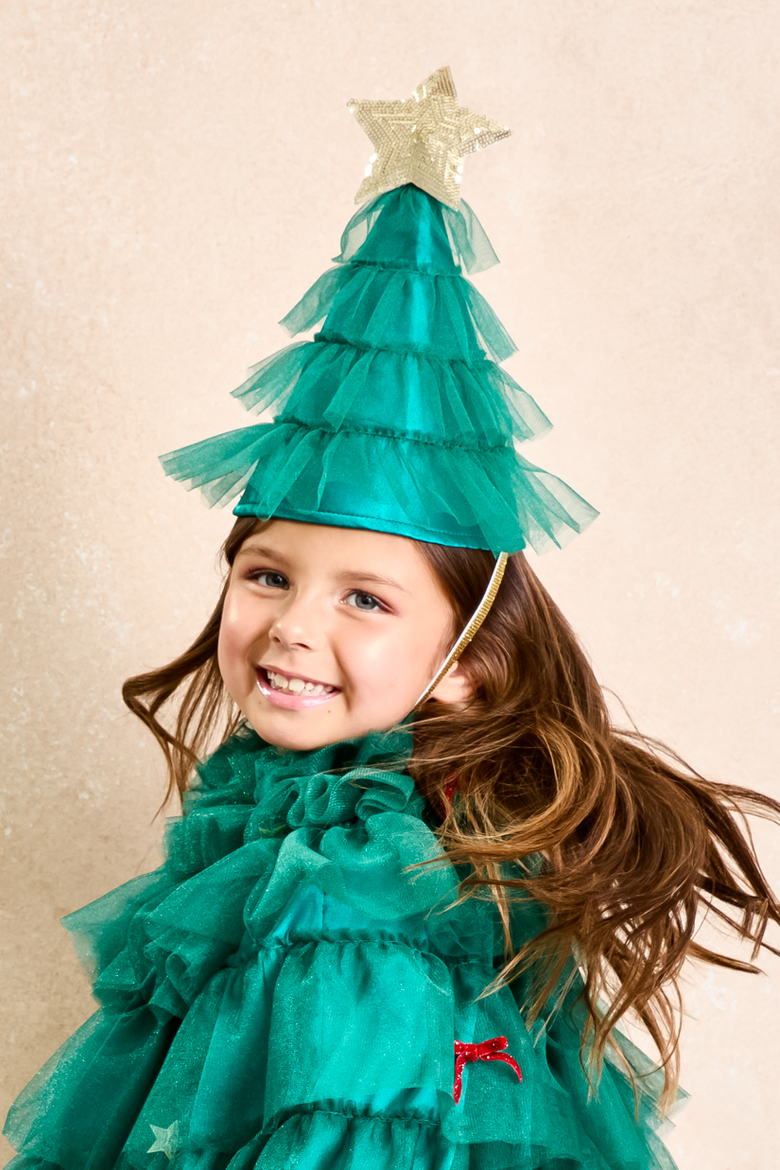 Christmas Tree Hat for Kids, Alternate, color, Green