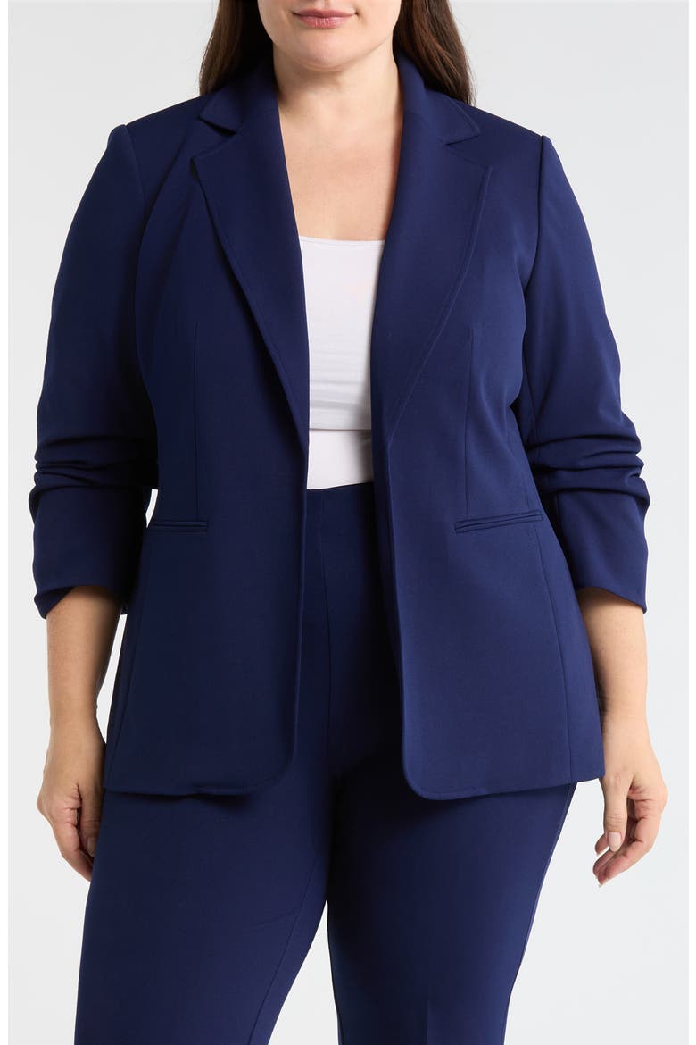 Scrunch Sleeve Open Jacket, Main, color, DISTANT MOUNTAIN