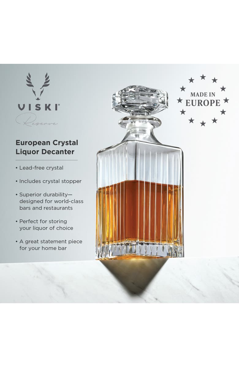 Viski Reserve Milo Crystal Liquor Decanter, Alternate, color, Clear