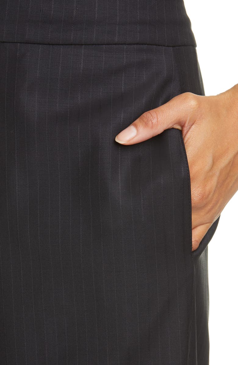 CO Pinstripe Straight Leg Stretch Wool Trousers, Alternate, color,