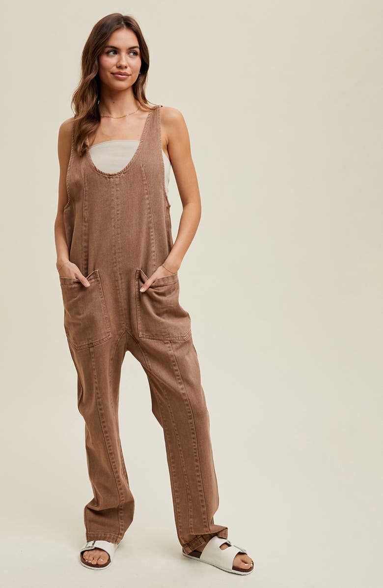 WISHLIST Cotton Denim Overalls, Alternate, color,