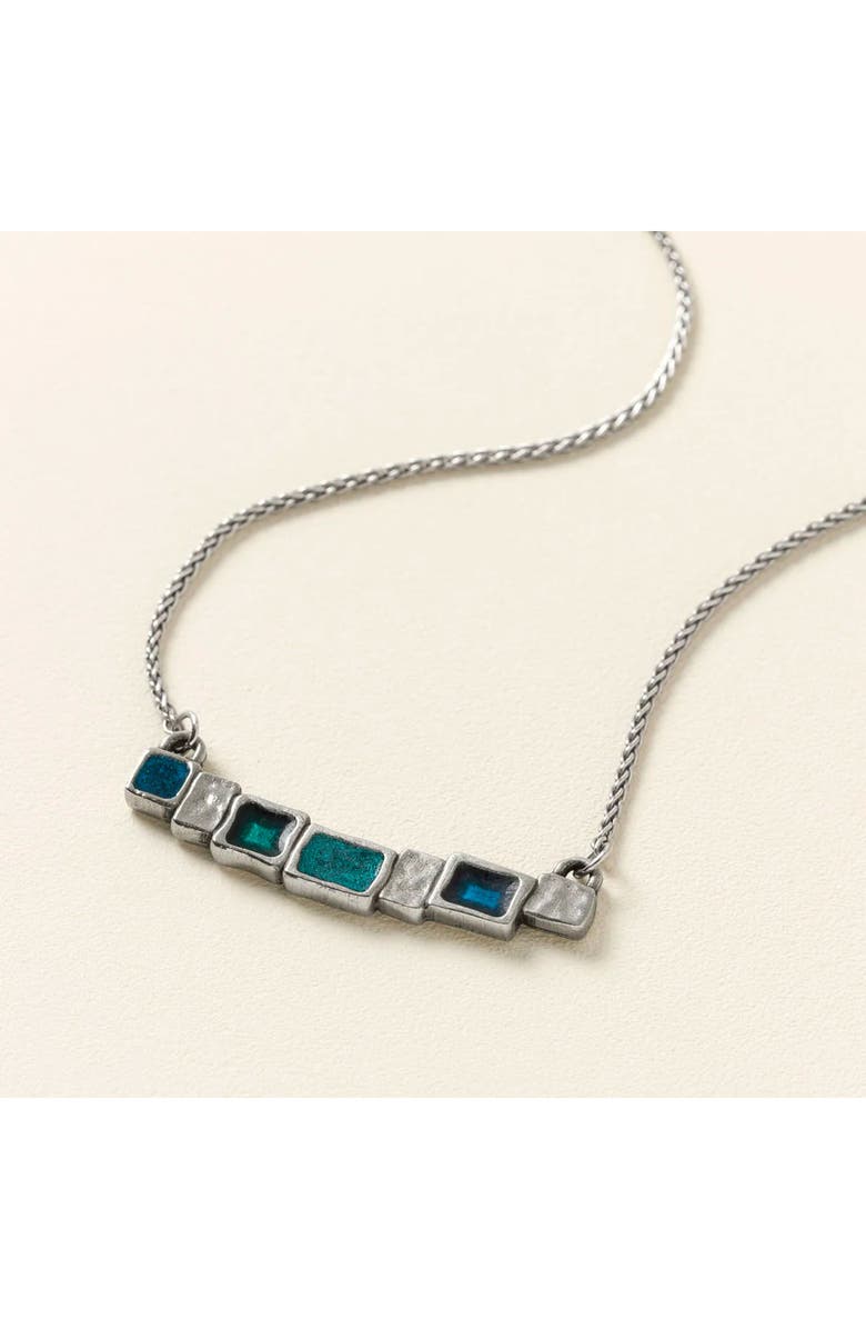 Uncommon Goods Stepping Stone Necklace by Danforth Pewter, Main, color, Vivid Blue Hues