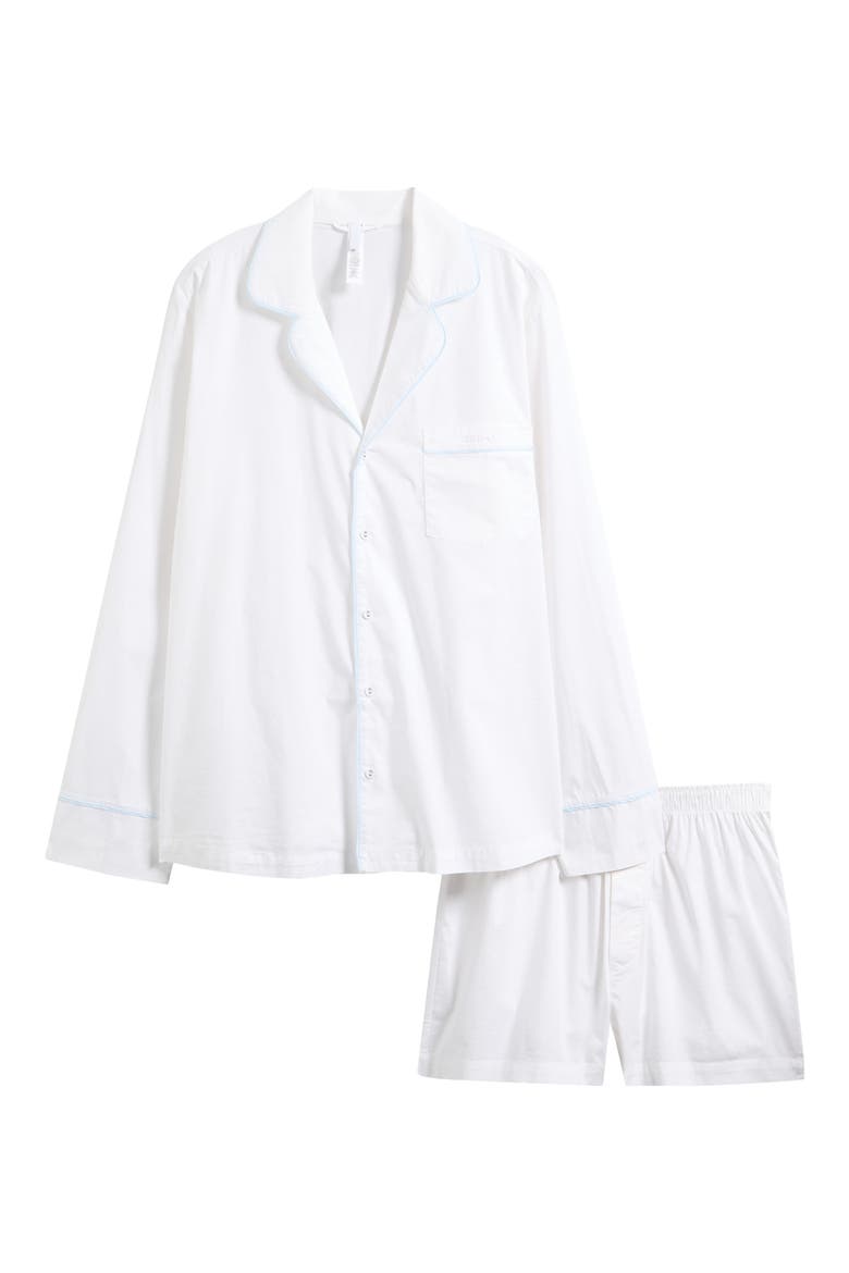 Cotton Poplin Boxer Sleep Set, Alternate, color, SNOW CONTRAST