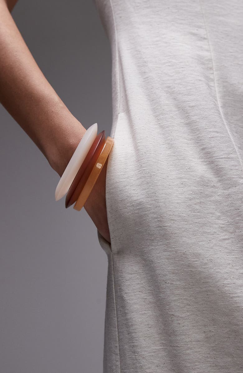 Topshop Strapless Linen Maxi Dress, Alternate, color,