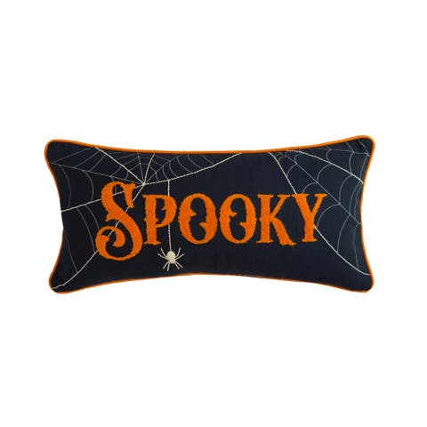 Halloween Rectangle Spider Web Accent Pillow, 12" x 24"