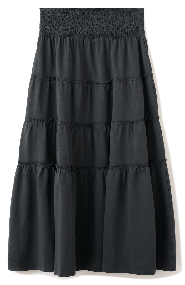 MANGO TEEN Smocked Ruffle Maxi Skirt, Alternate, color,