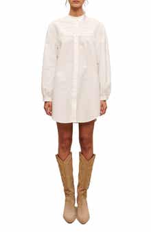 maje Rever Long Sleeve Shirtdress