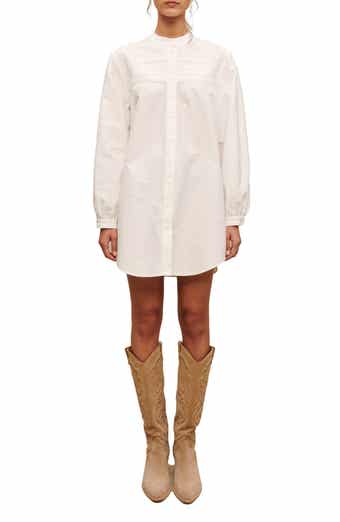 maje Rever Long Sleeve Shirtdress