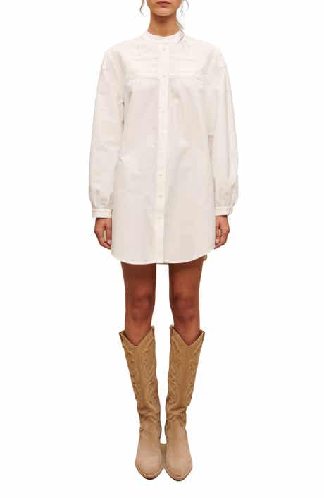 maje Rever Long Sleeve Shirtdress