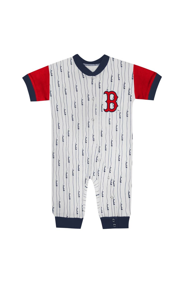 Outerstuff Infant Fanatics Branded White Boston Red Sox Logo Best Series Full-Snap Jumper, Alternate, color, 