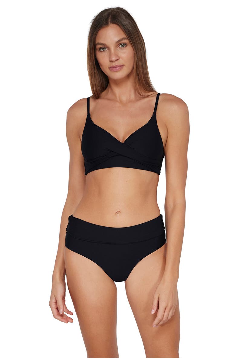 Sunsets Lyla Bralette Bikini Swimsuit Top, Main, color, Black