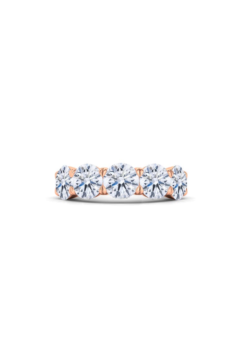5-Stone Lab Created Diamond Anniversary Ring, Alternate, color, ROSE GOLD