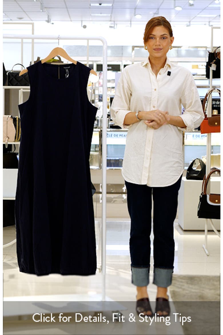 Sleeveless Stretch Organic Cotton Midi Lantern Dress video