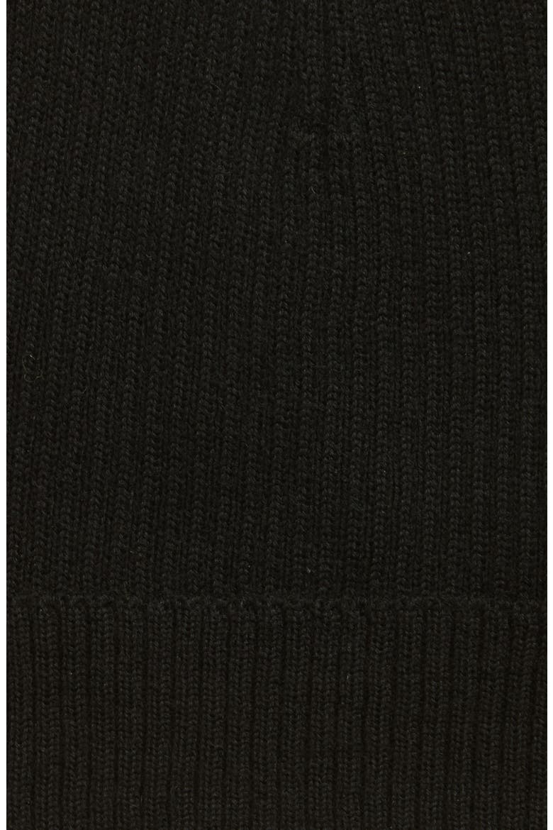 Berretto in Maglia Rib Wool Beanie, Alternate, color, BLACK