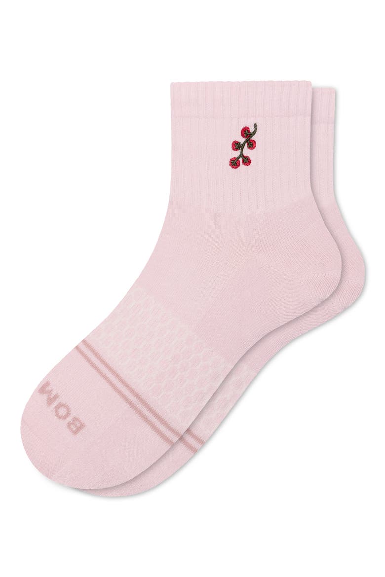 Embroidered Tomato Vine Quarter Socks, Alternate, color, TOMATO VINE