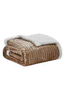 Luxury Home Oversized Corduroy Faux Shearling Reversible Throw Blanket