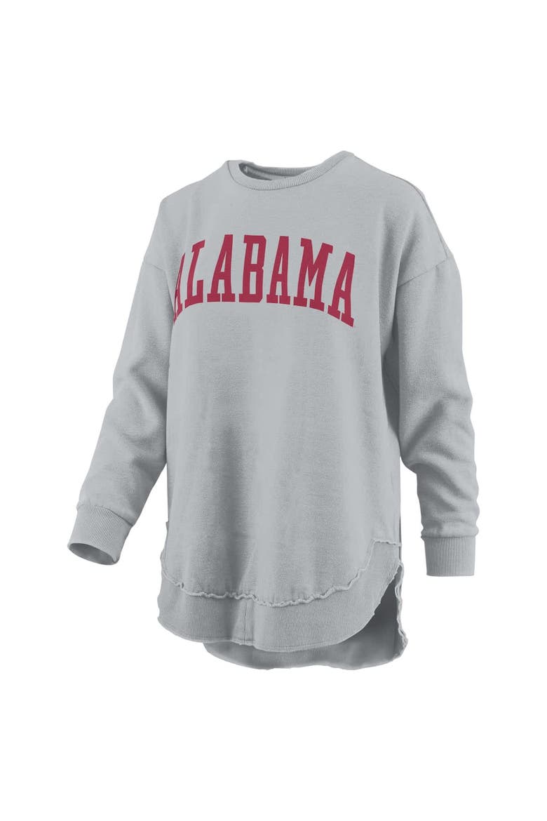 Women's Pressbox  Gray Alabama Crimson Tide Melange Poncho Vintage Fleece Long Sleeve Pullover Sweatshirt, Alternate, color, Gray