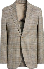 Jack Victor Hampton Tan Glen Check Knit Wool Sport Coat