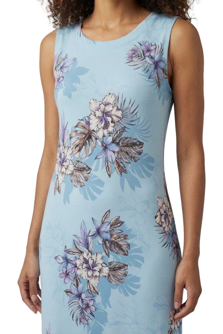 Exotic Floral Womens Sleeveless Midi Dress, Alternate, color, EXOTIC FLORAL TEAL