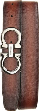 FERRAGAMO Double Gancio Reversible Leather Belt