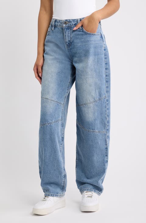 Moto Baggy Barrel Fit Jeans