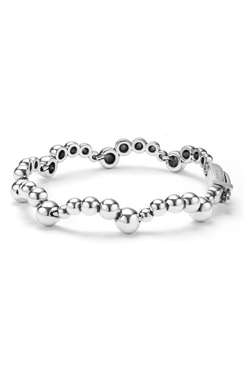 Lagos Sterling Silver Caviar Bubbly Beaded Scallop Bracelet In Metallic
