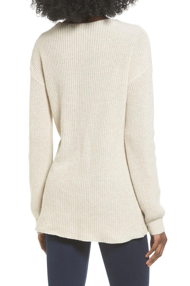 V-Neck Sweater, Alternate, color, BEIGE OATMEAL MEDIUM HEATHER