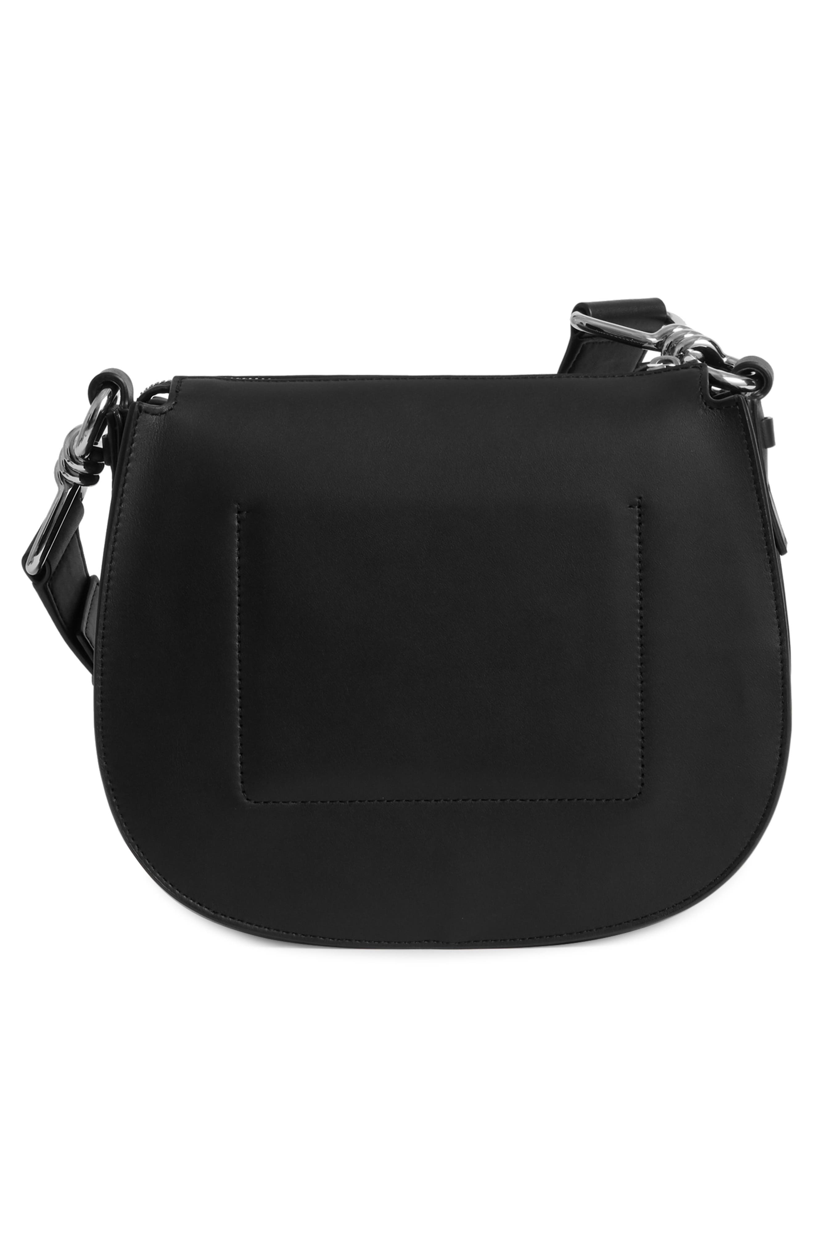 AllSaints Captain Round Leather Crossbody Bag, Alternate, color, 