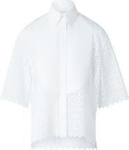 Akris punto Plastron Daisy Guipure Button-Up Shirt