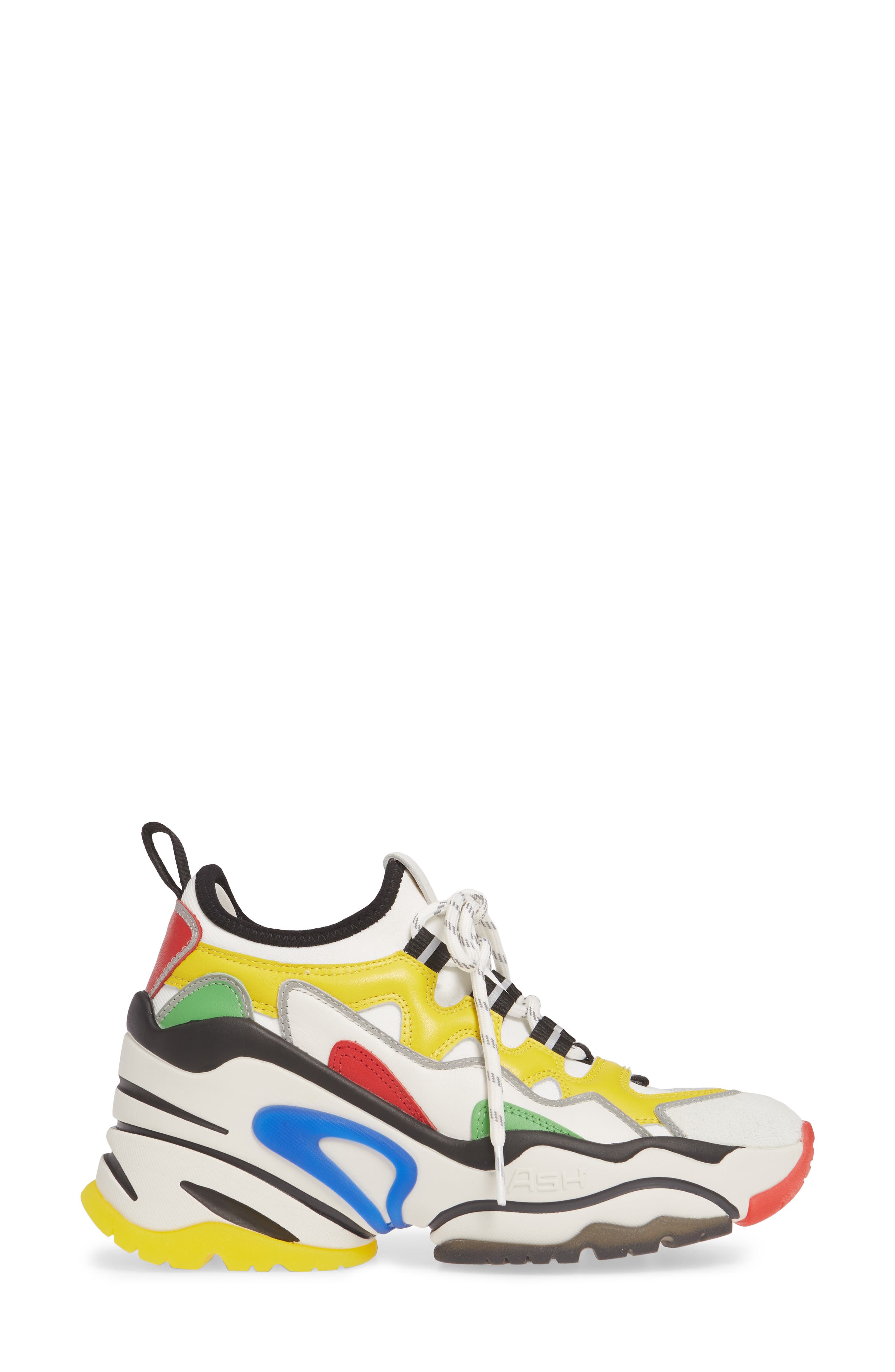 Bird Wedge Sneaker, Alternate, color, WHITE MULTI