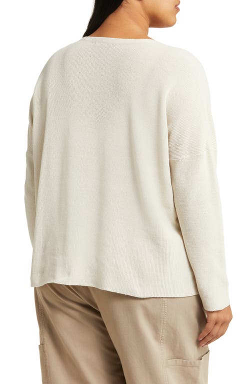 Eileen Fisher Organic Cotton V-neck Sweater In Bone