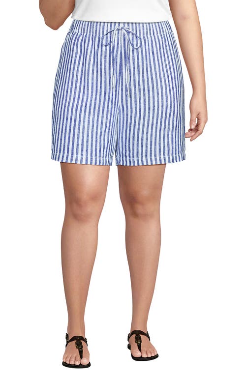 LANDS' END LANDS' END LINEN HIGH RISE PULL ON 7" SHORTS